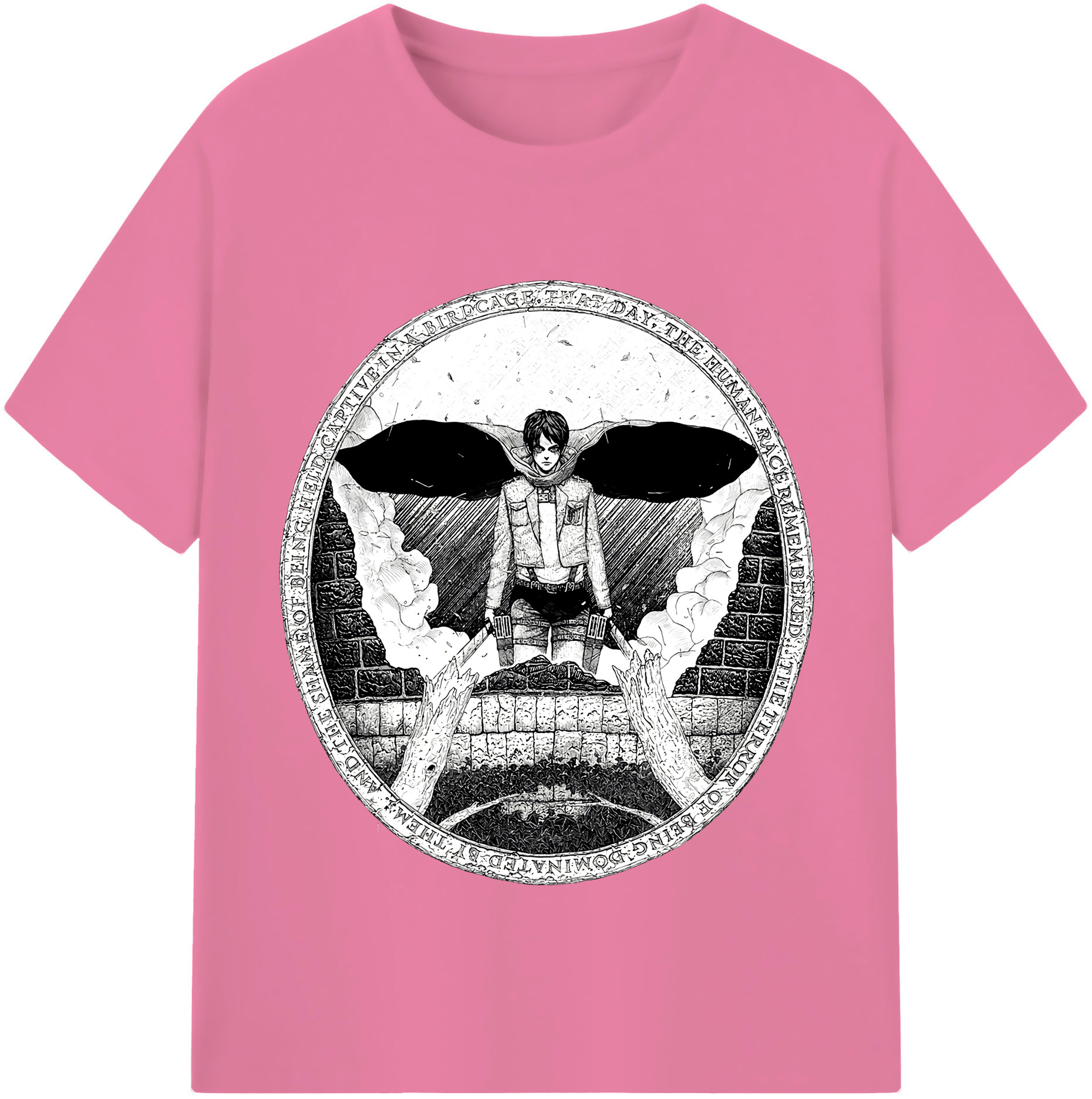 （画像用） 進撃の巨人 エレン･イェーガー Attack on Titan Eren Jäger 綿100％半袖Tシャツ（フロントプリント）